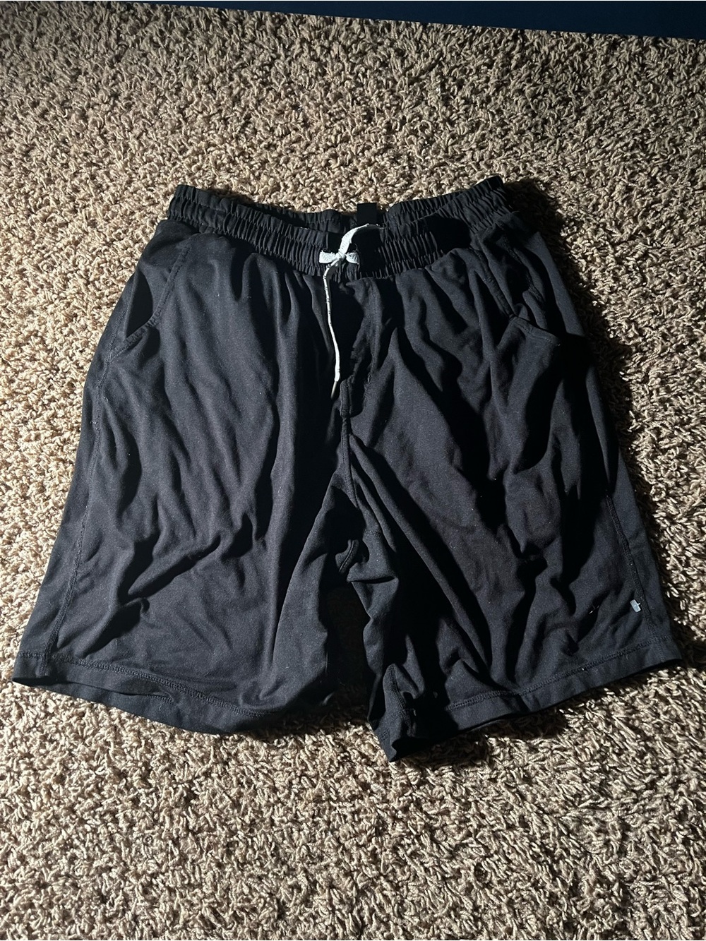 Kirklands Black Men's Athletic Drawstring Shorts with White Tie